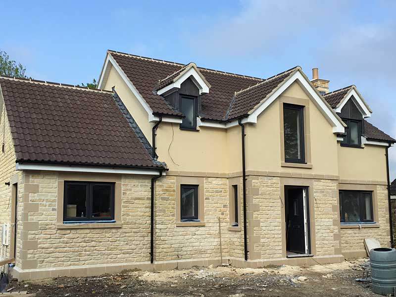 A Weber through-coloured render has been applied